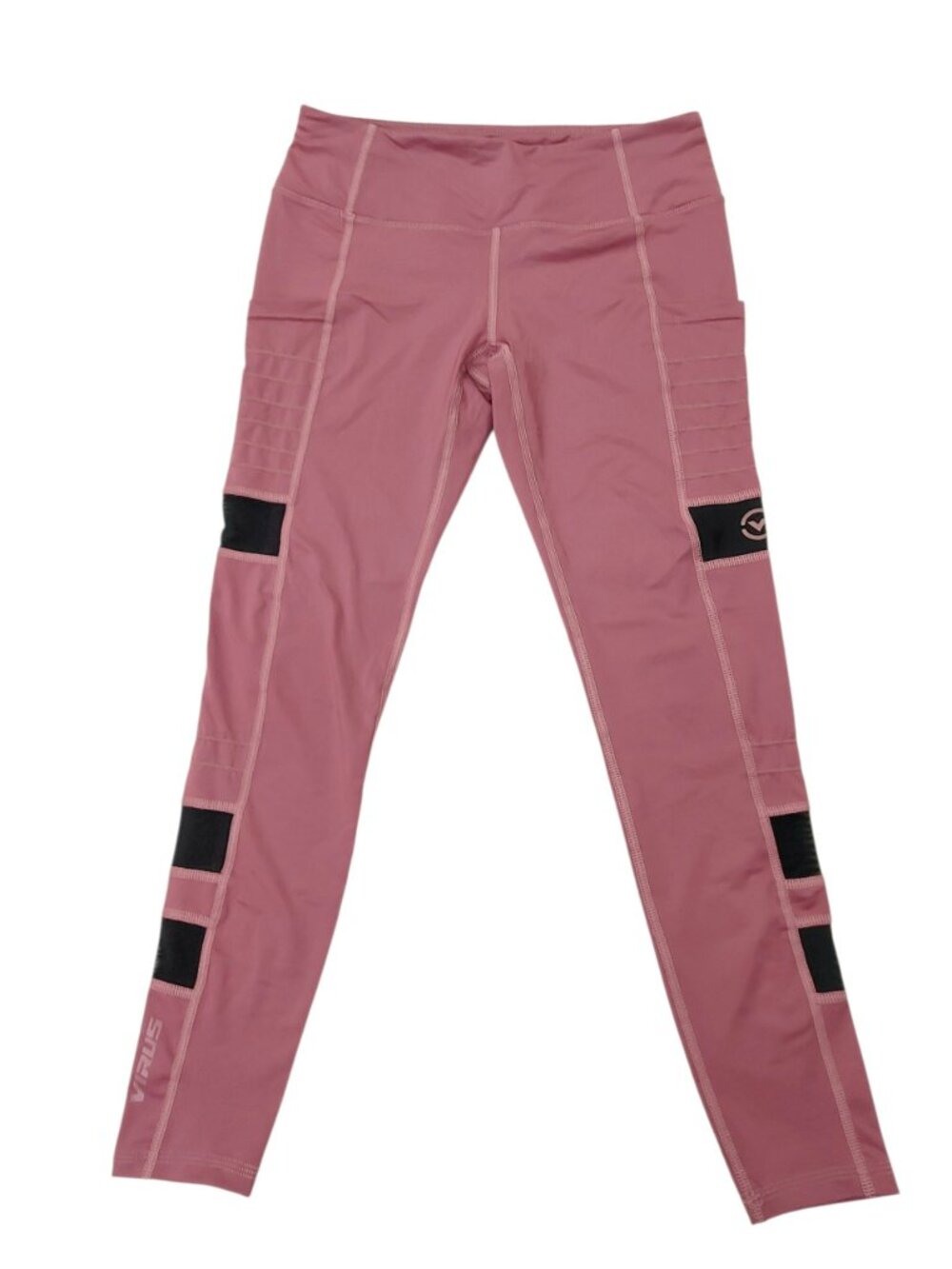 Virus Zepu Mesh Compression Fit Pants Womens Small Rose Pink Athletic Gym